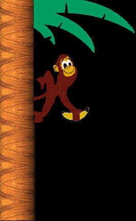 banana tree with monkey